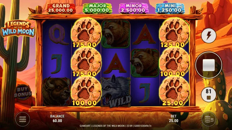 Legends of the Wild Moon - gevinst i grundspillet